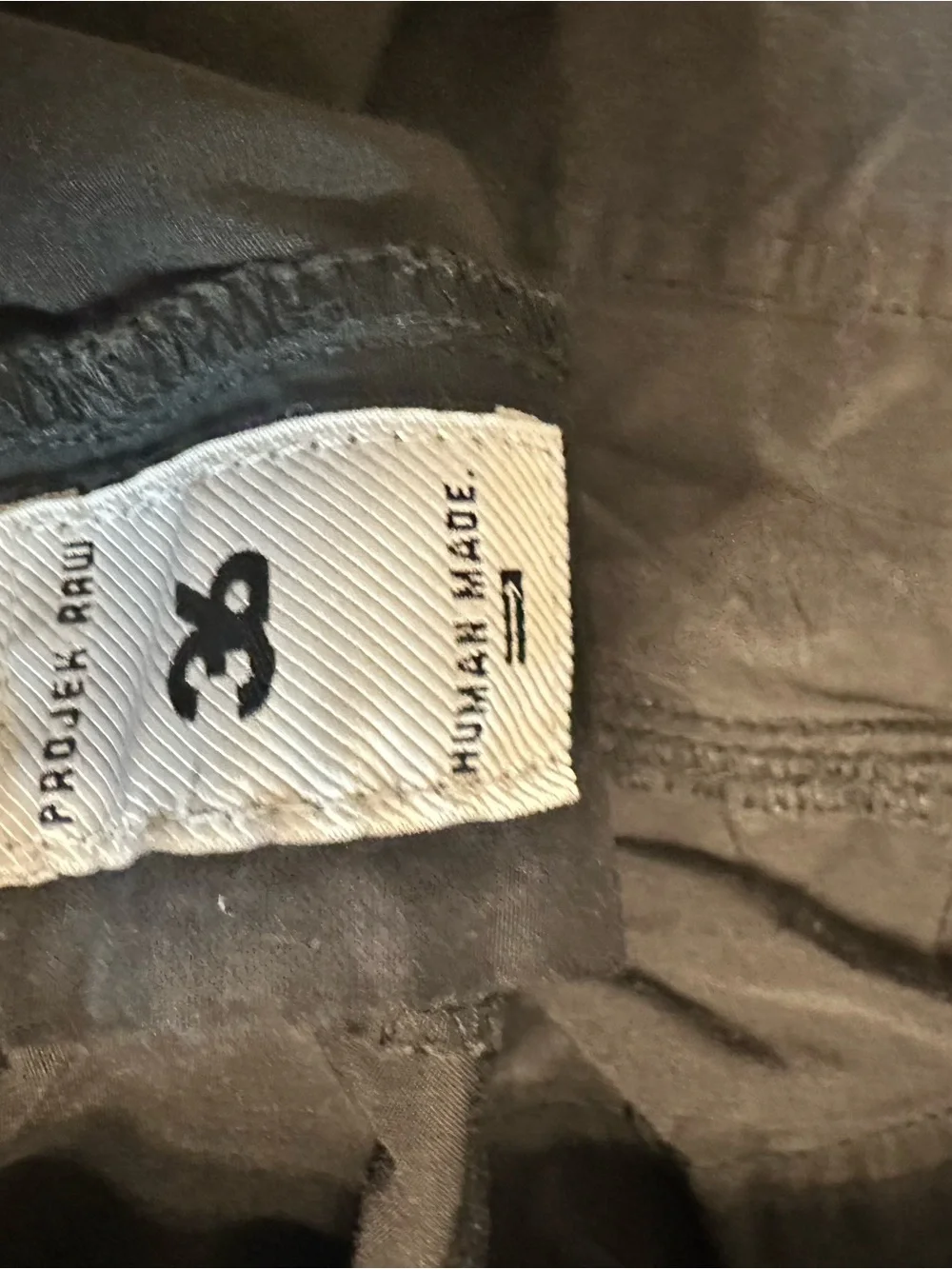 Human Made Black Cargo Shorts with Teal Stitch Accents